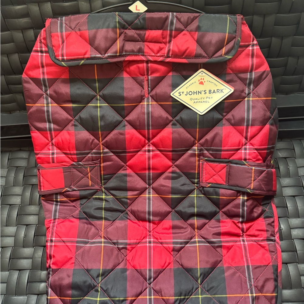 St. John's Bark pets Red and Black Plaid Puffer Jacket